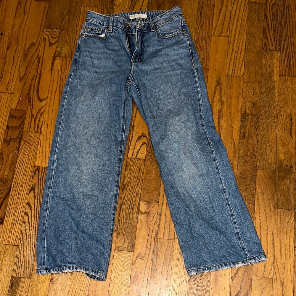 Garage Denim “jambe large/ wide leg Blue Flare & Wide Leg Jeans size 0 / 24